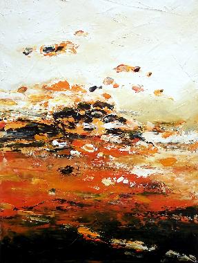 Abstrakte Landschaft-orange von Schüller, Patrizia