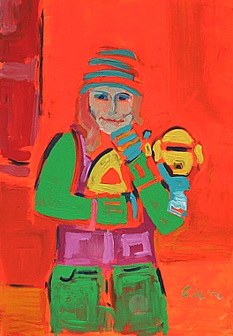 Mädchen mit Hund 1 von Leidenfrost, Nicole